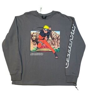 Gray Naruto Graphic Sweatshirt